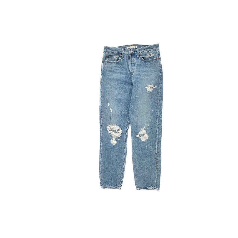 Levi's Wedgie Button Fly Distressed Women's size 27 Blue Denim denim